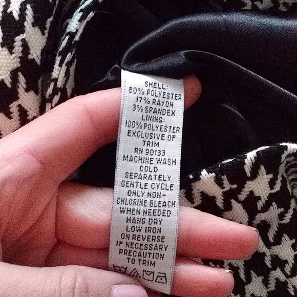 Joan Rivers Checker Houndstooth Blazer jacket Elbows size 8 retro buttons - Picture 6 of 10